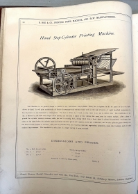 We typically associate Hoe with large steam-driven printing machines. This catalogue illustrates several that were designed to be driven by hand-cranks.
