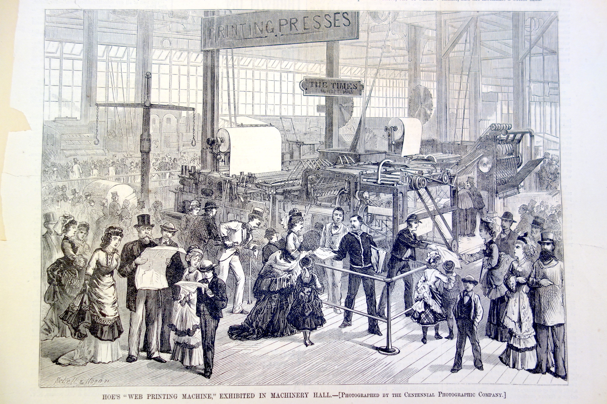 Hoe web printing machine 1876