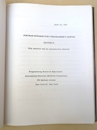 Fortran preliminary manual section II title page