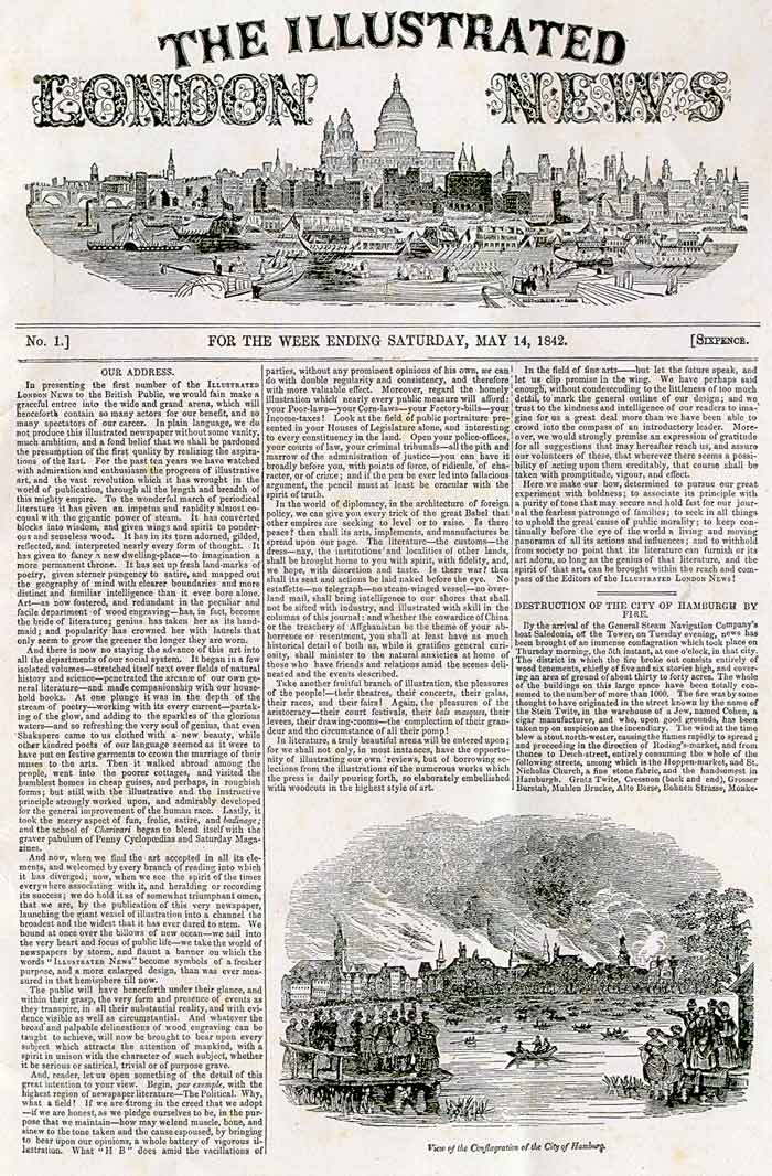 Illustrated London News   front page   first edition