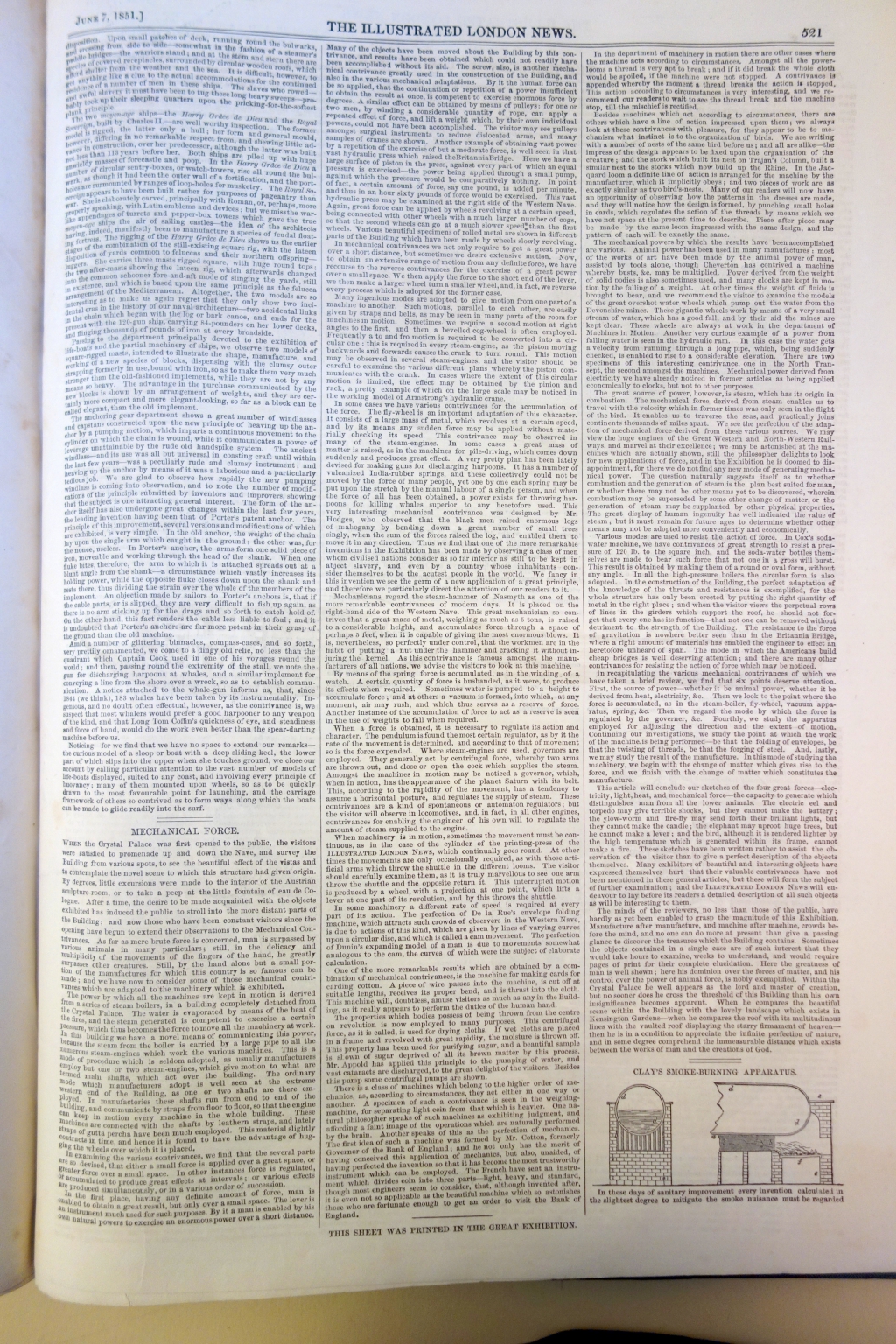 Illustrated London News sheet printed during Great Exhibition