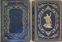 Covers of the bindings of the 1851 and 1852 editions. When this photo was taken both bindings needed minor restoration.