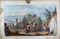 Marrriage Custom of the Indians. Chromolithograph by P. S. Duval & Son after the painting by Capt. Seth Eastman from the 1852 edition of The Iris.