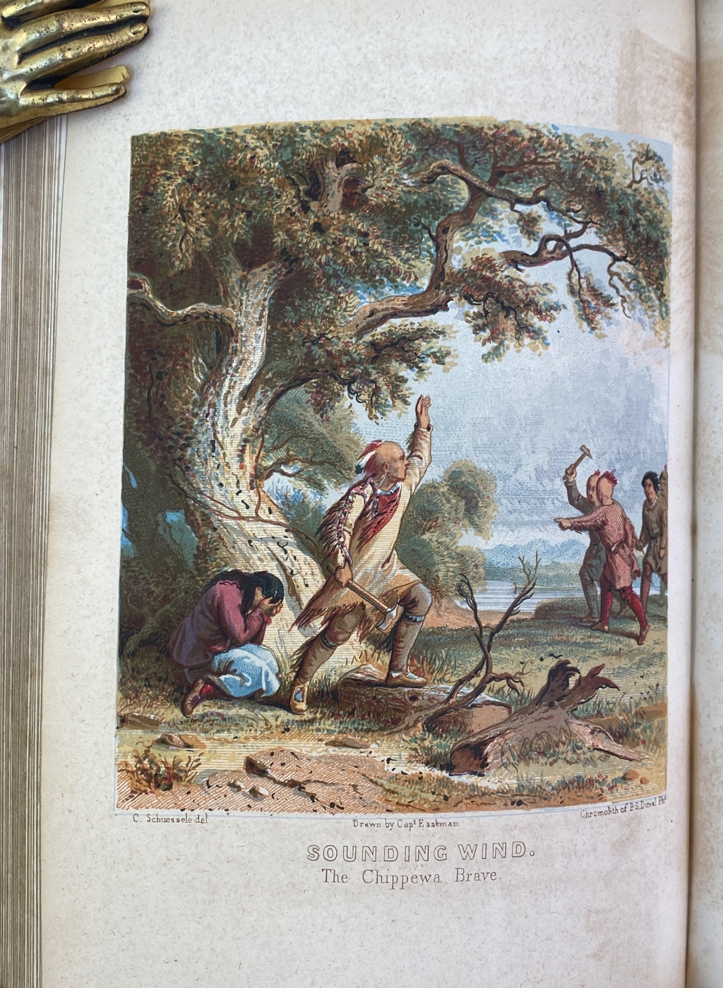 Sounding Wind, the Chippewa Brive by Seth Eastman, illustrating text by Mary Eastman, in the 1852 edition of The Iris.