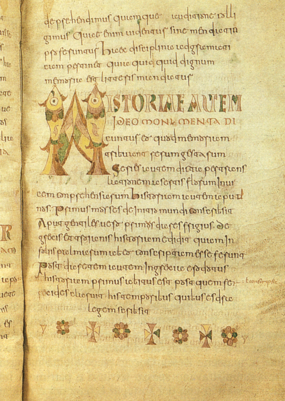 Isidoro di siviglia, etimologie, fine VIII secolo MSII 4856 Bruxelles, Bibliotheque Royale Albert I, 20x31,50, pagina in scrittura onciale carolina