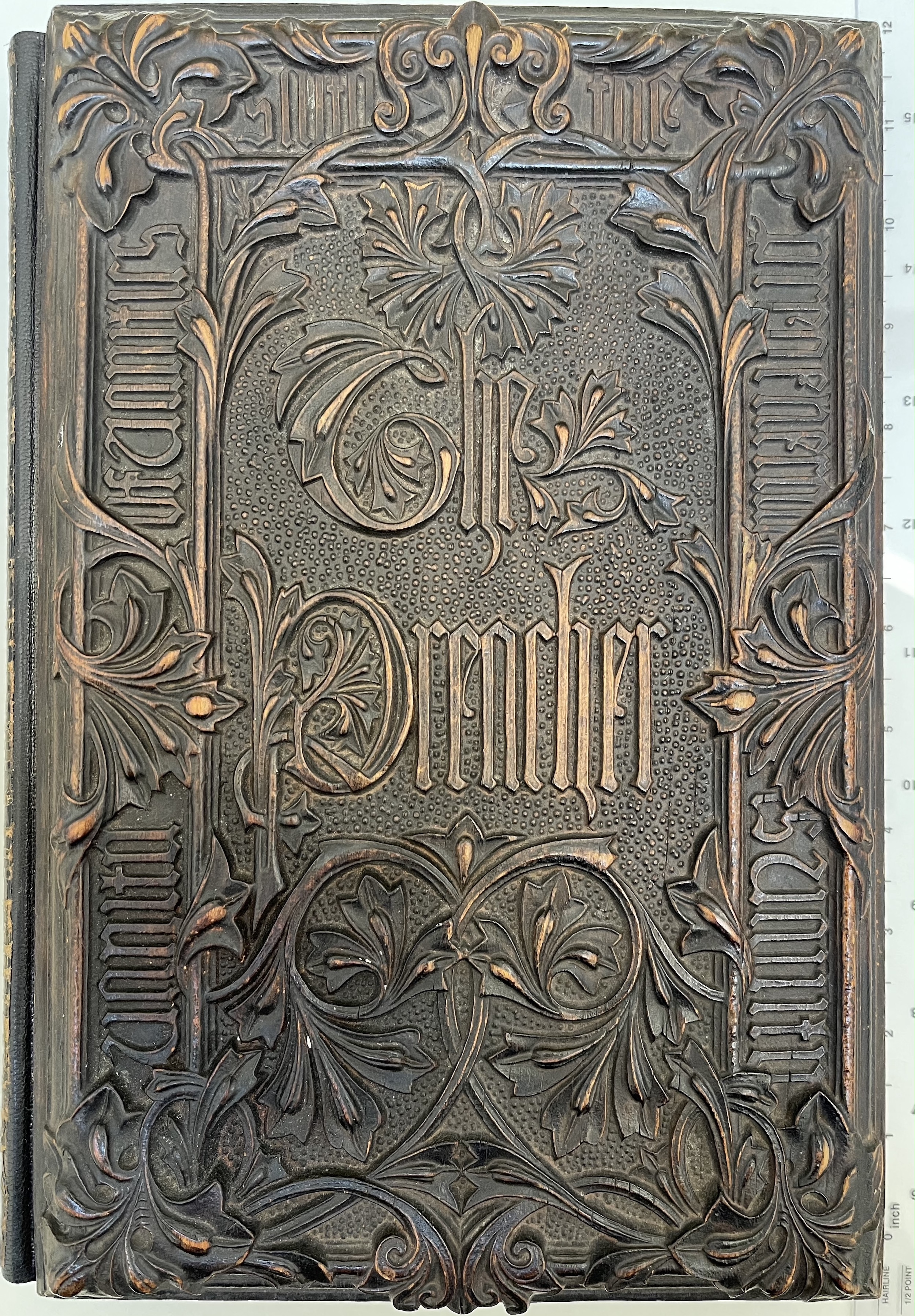 Upper cover of relievo binding on Jones's The Preacher