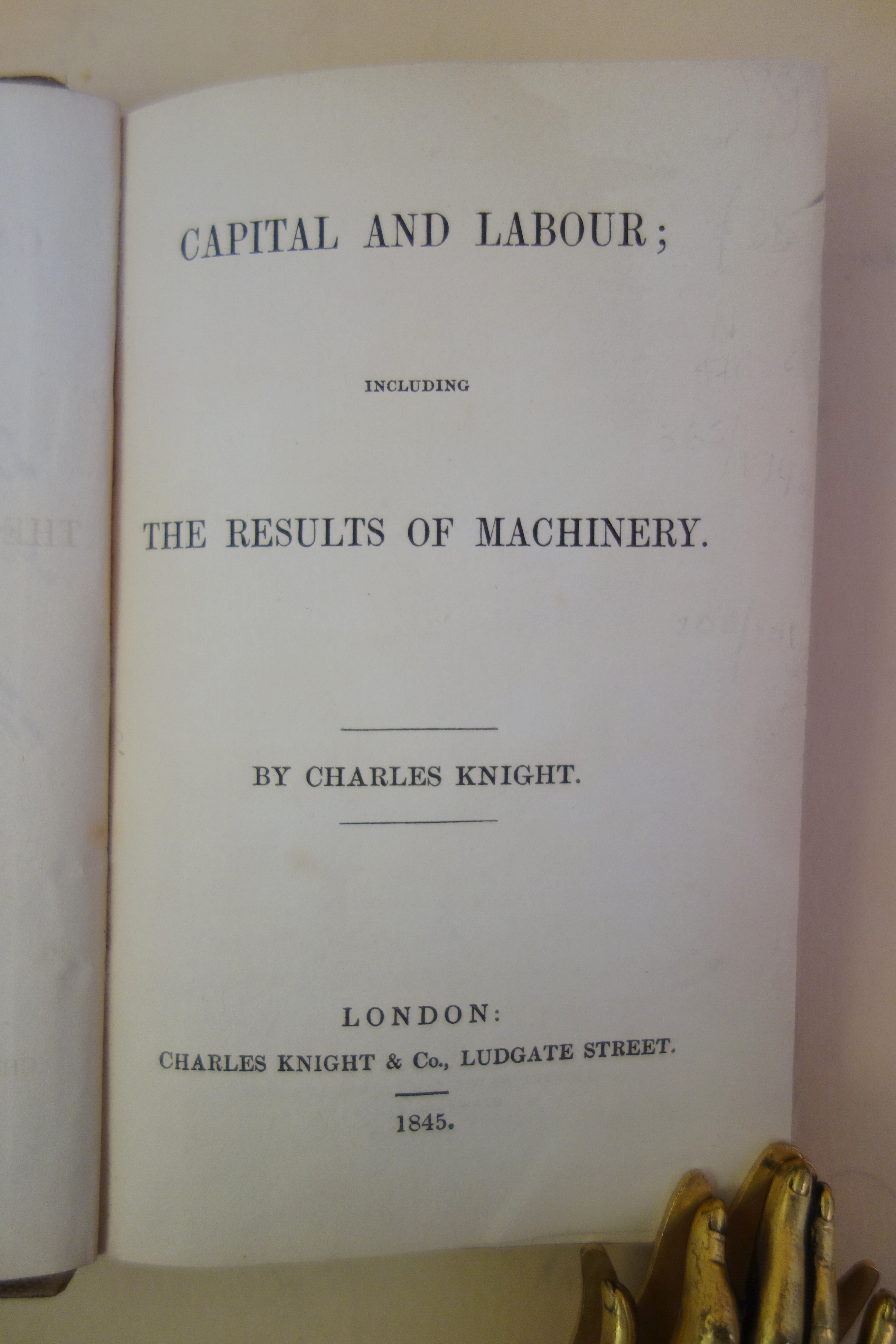 Knight Capital and Labour title page