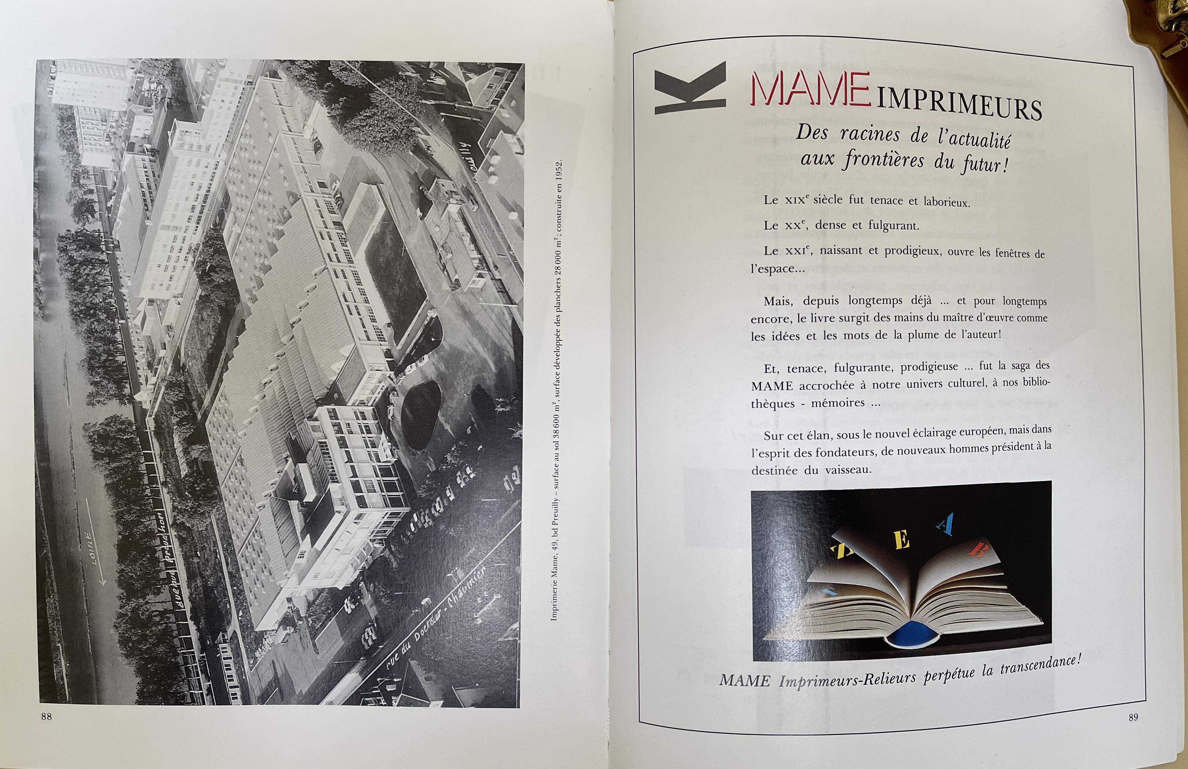The modern production facility of Mame Imprimeurs as illustrated in their 1989 commemorative catalogue.