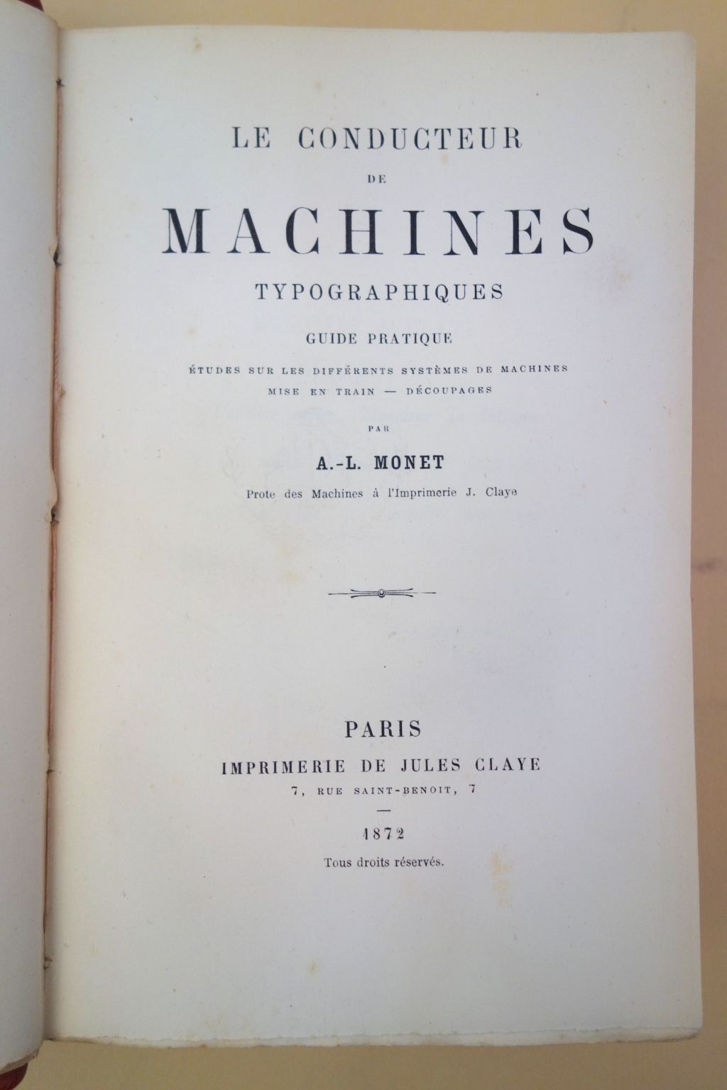 Monet Le conducteur des machines title page