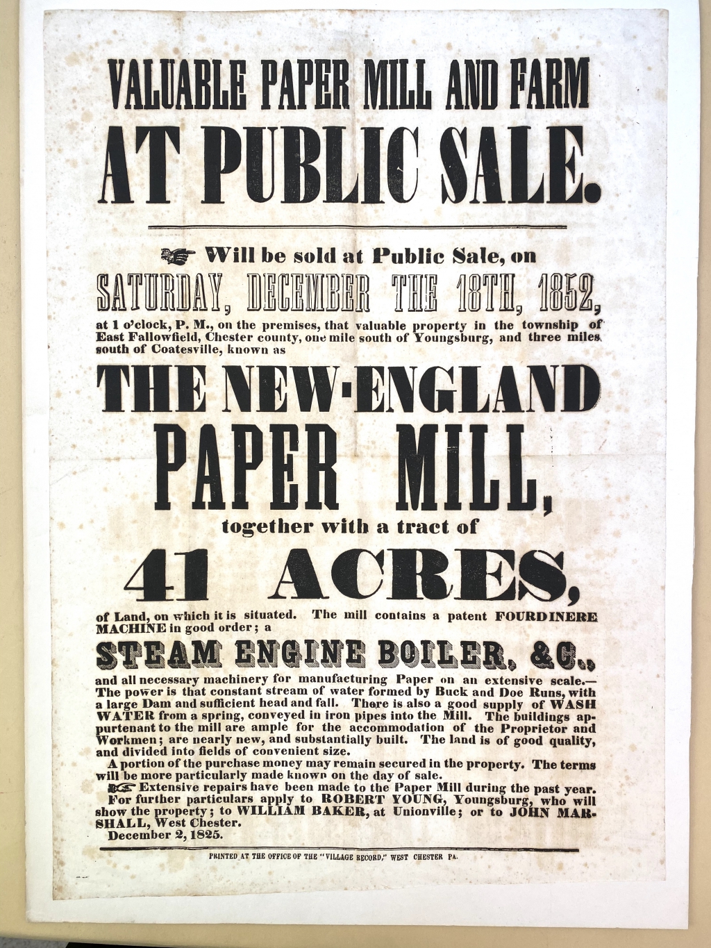 The SteamPowered "New England Paper Mill" in East Fallowfield