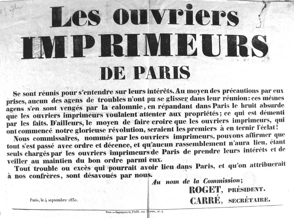 Poster of Les Ouvriers Imprimeurs de Paris
