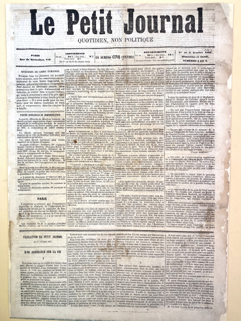 First issue of Le Petit Journal