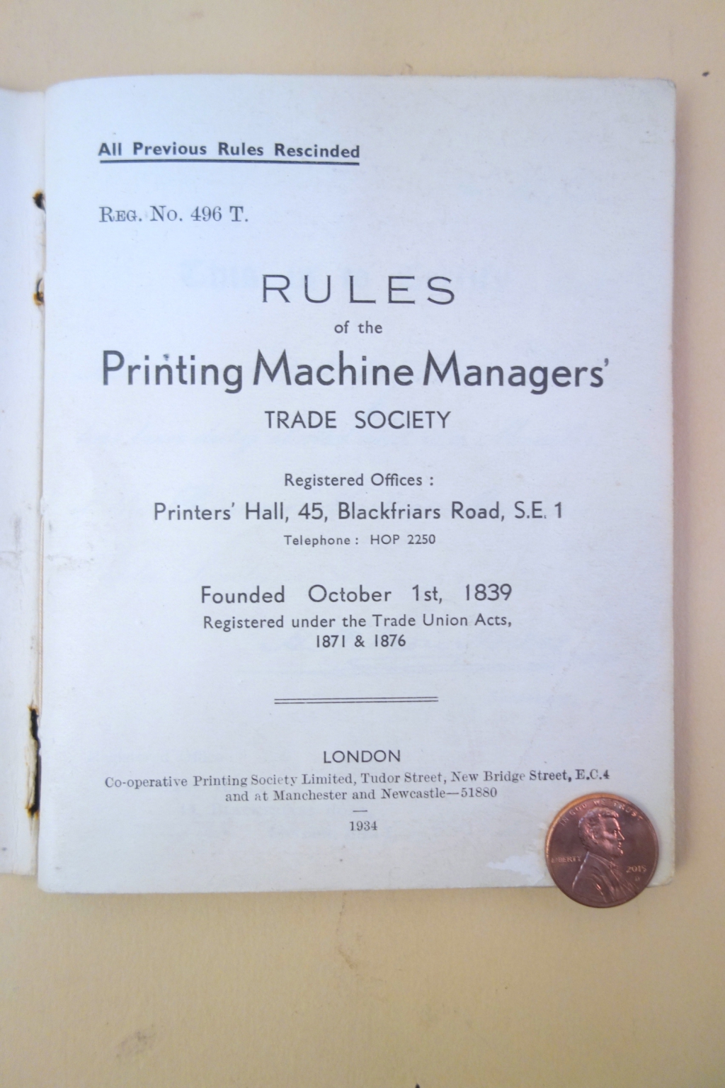 Printing Machine Managers' Society