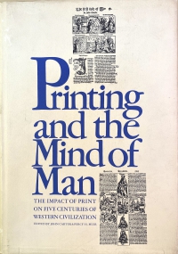 Dust jacket, designed by Herb Lubalin, for the American issue of the 1967 Printing and the Mind of Man book.