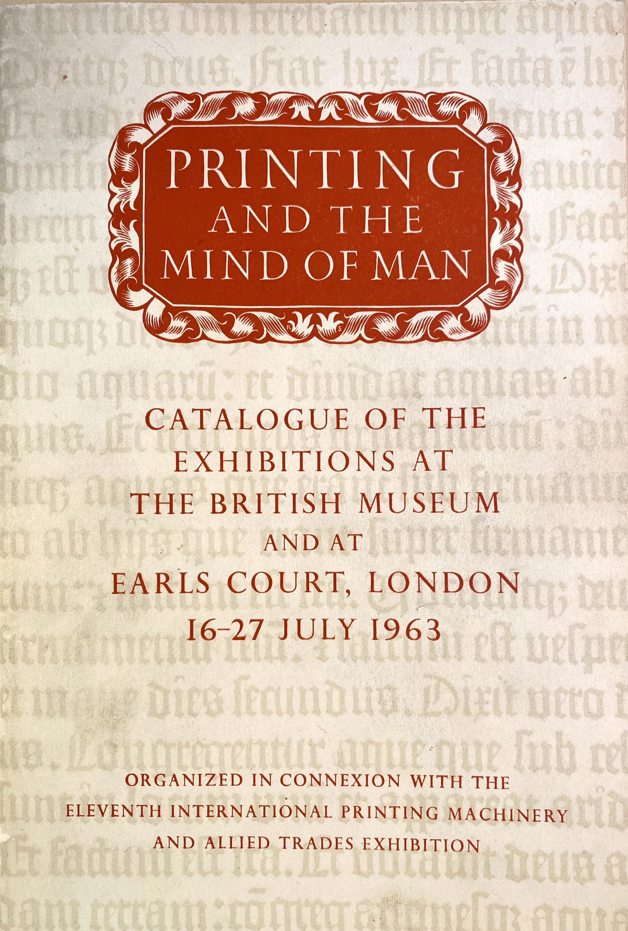 Upper cover of the 1963 catalogue printed for the exhibition.