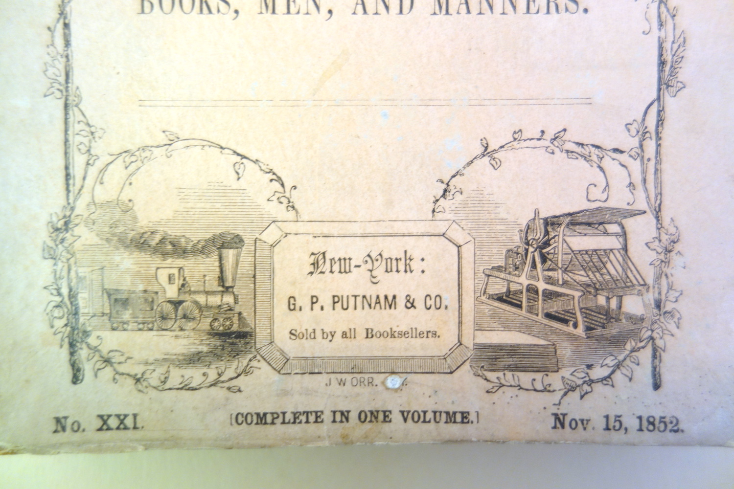 Enlargement of the foot of the Putnam design to show the Hoe cylinder press on the right.