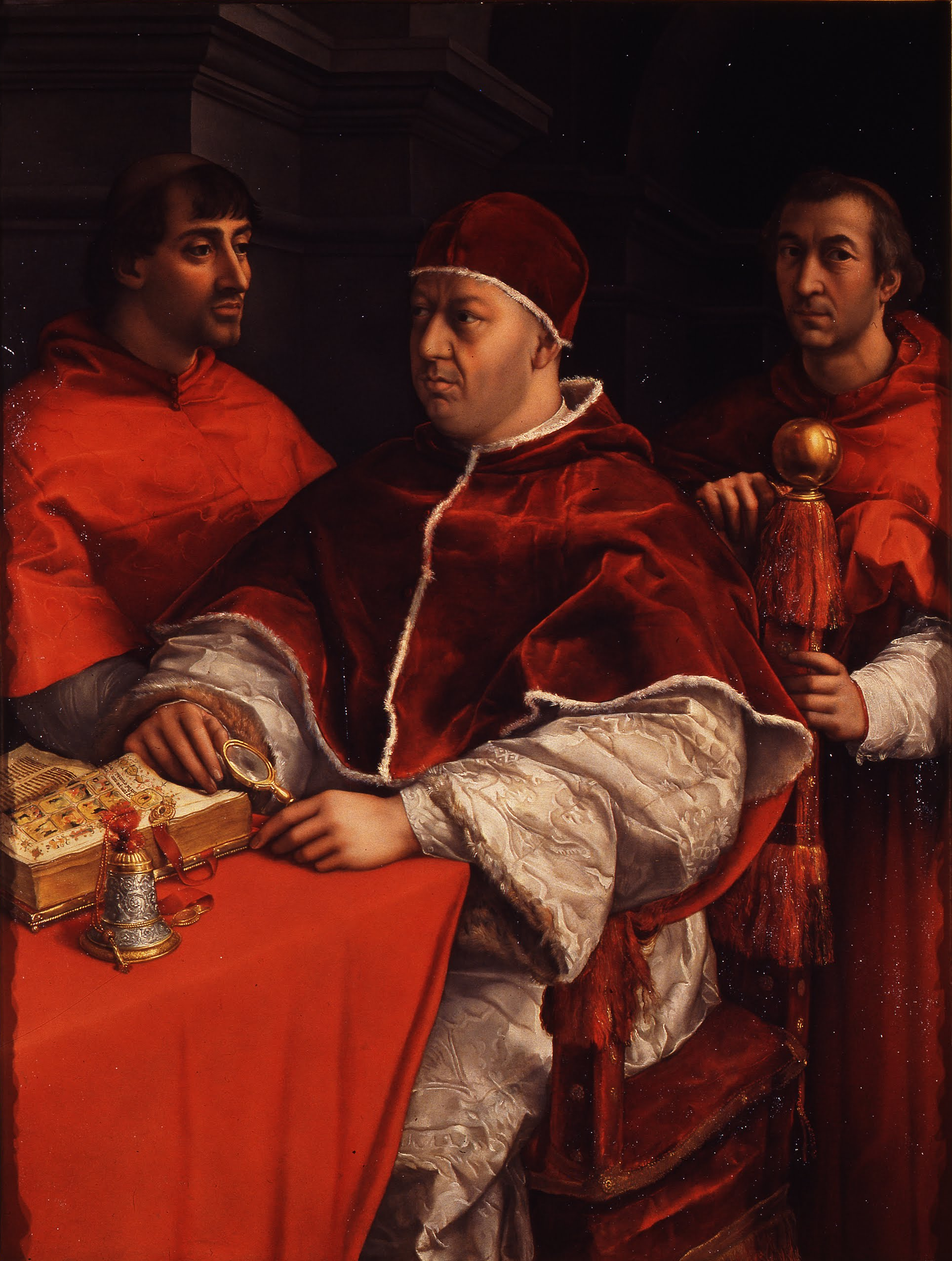 Raffaello Sanzio   Ritratto di Leone X coi cardinali Giulio de' Medici e Luigi de' Rossi   Google Art Project