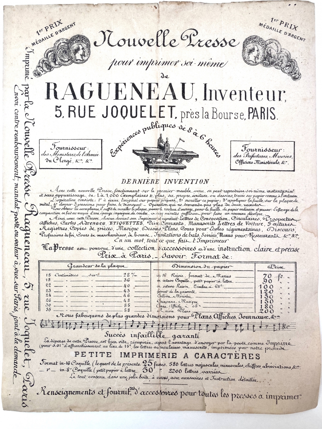 Ad for Ragueneau copying press