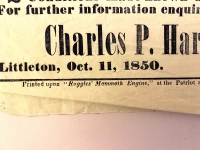 Detail of press name in lower margin of poster