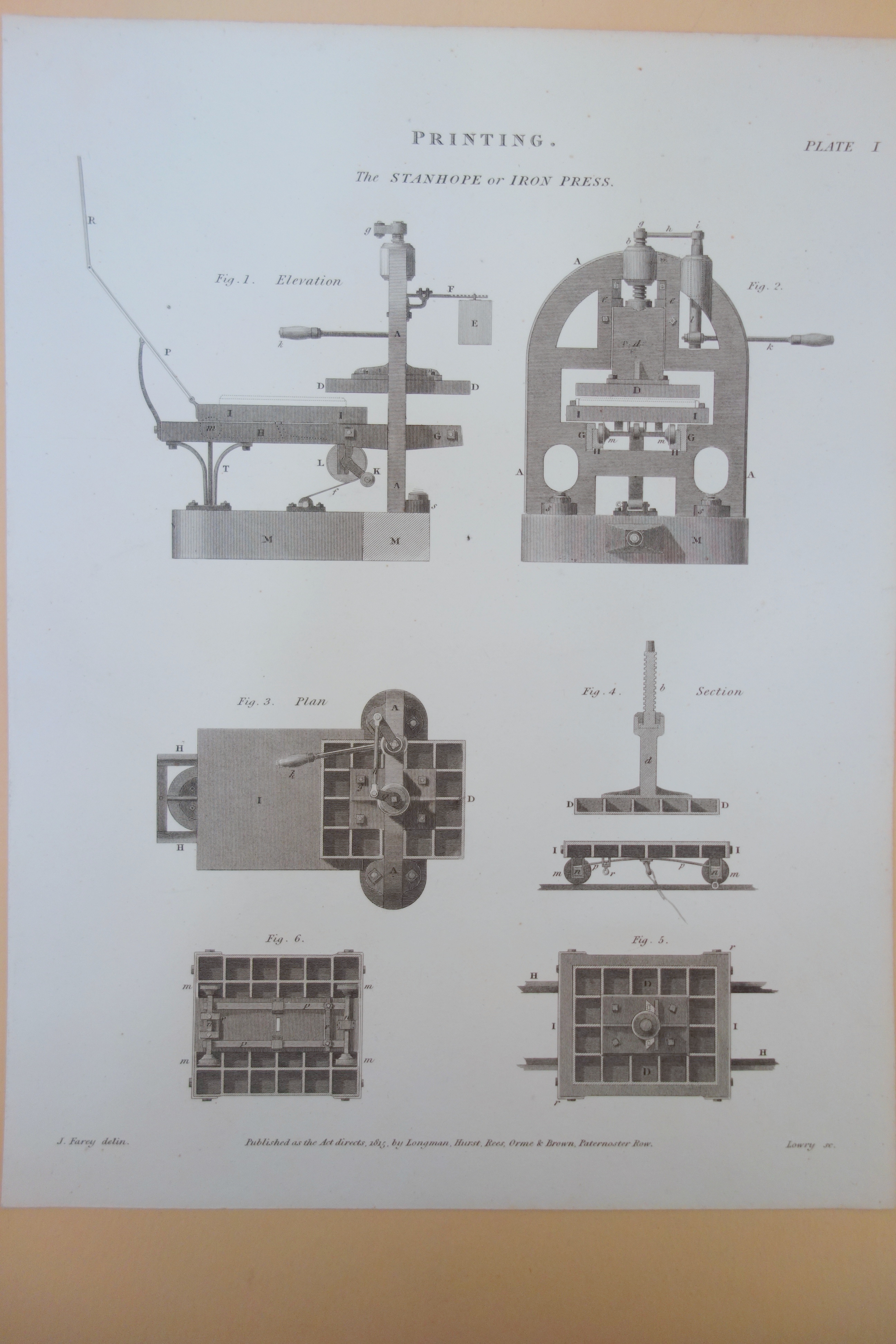Schematic of Stanhope Press right side up