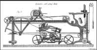 A Roberts self-acting spinning mule: 1835 diagram showing the gearing in the headstock.
