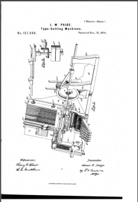 First page of the main patent for Paige