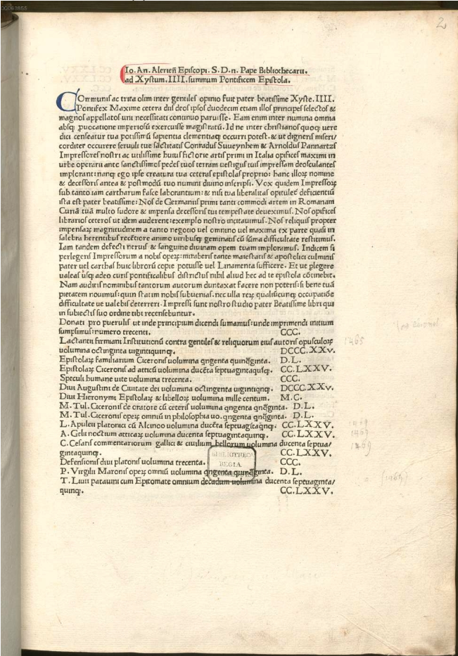 First page of the Sweynheim & Pannartz
