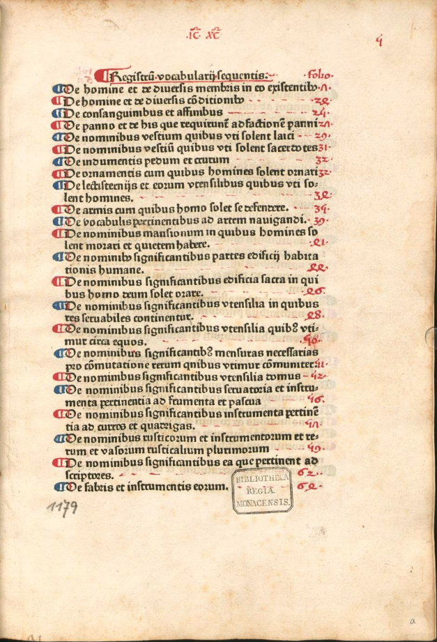 Handsome copy of Vocabularius, rubricated in red and blue from the Bayerische Staatsbibliothek.