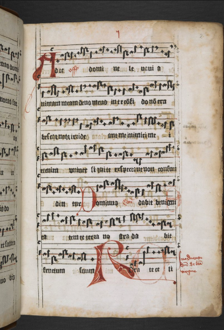 A page from the only complete copy of the Constance Gradual, preserved in the British Library.