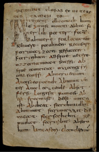 St. Gallen, Stiftsbibliothek, Cod. Sang. 91, Abrogans, p. 4.