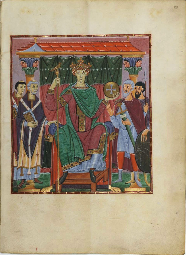 Portrait of Otto III in the Gospels of Otto III, Bayerische Staatsbibliothek CLM 4453.