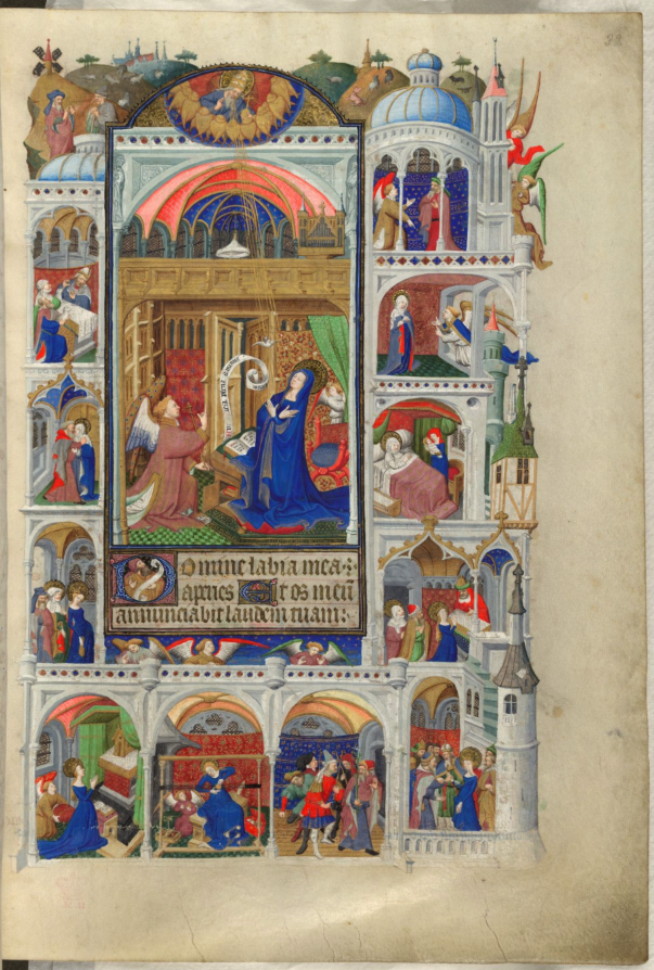 Opening leaf of The Bedford Hours, British Library Add MS 18850.