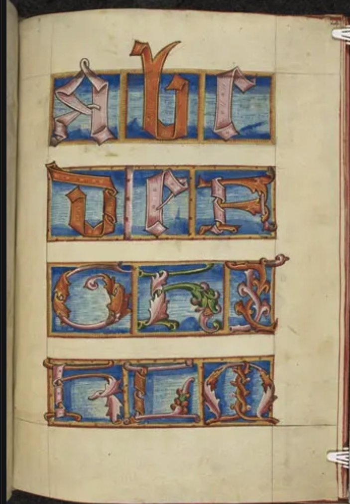 The Macclesfield Alphabet Book. British Library Add MS 88887. 
