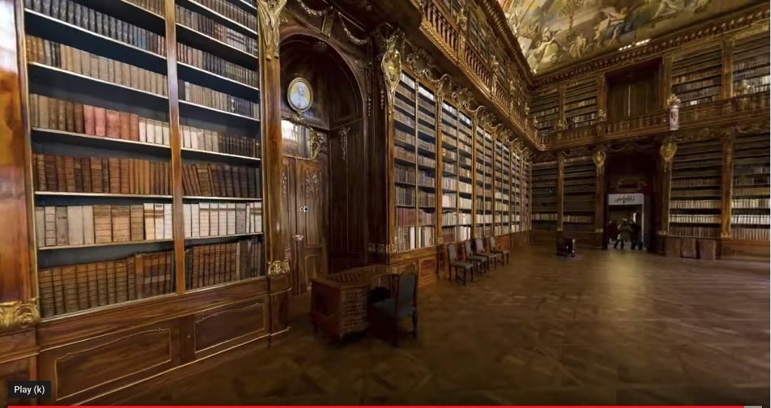 Strahov Monastery Library in Prague. This is a screen shot from the 40 gigabyte panorama you may view below.