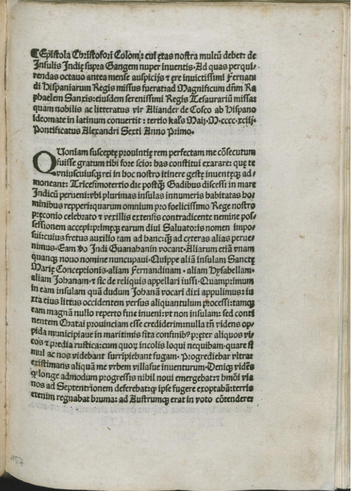First page of the Rome, Stephan Plannck, printing after 29 April 1493 from Stadtbibliothek Koblenz.