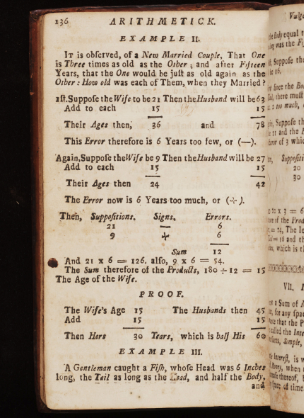 A page of the 1729 edition of Isaac Greenwood
