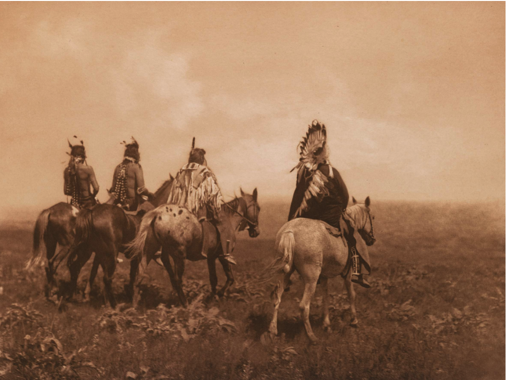 The Chief and His Staff -- Apsaroke by Edward S. Curtis, 1905, published 1909