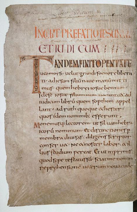 Vol. 7, 1 recto, a Carolingian leaf from the Maurdramnus codex.