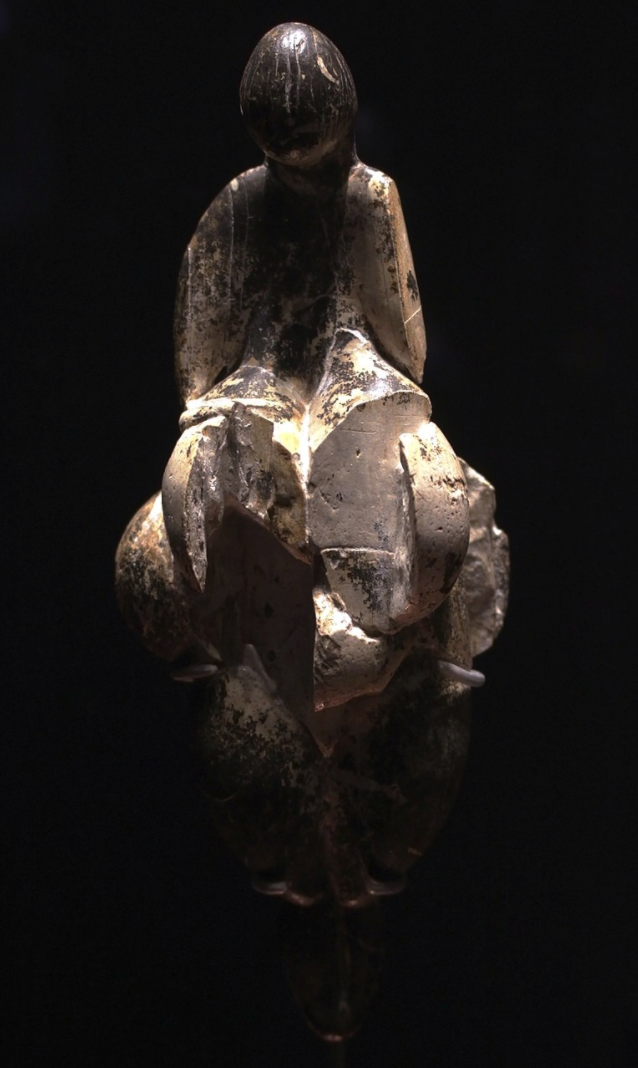 Venus of Lespugue, mammoth ivory, found in the Grotte des Rideaux, Lespugue, Haute-Garonne, France. Dated from the Gravettian, (Upper Paleolitic). Musée de l