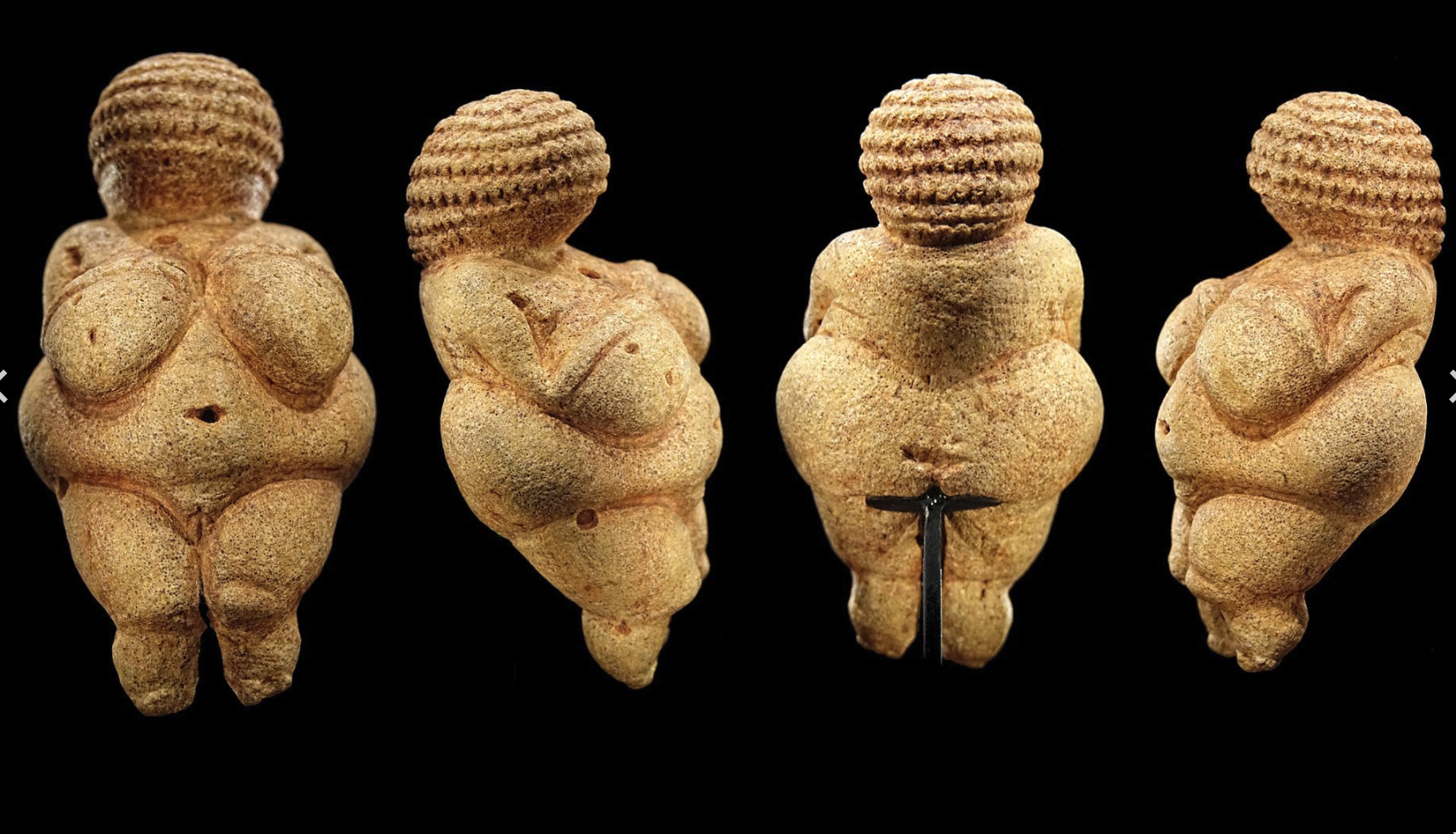 Venus of Willendorf as viewed from all sides.