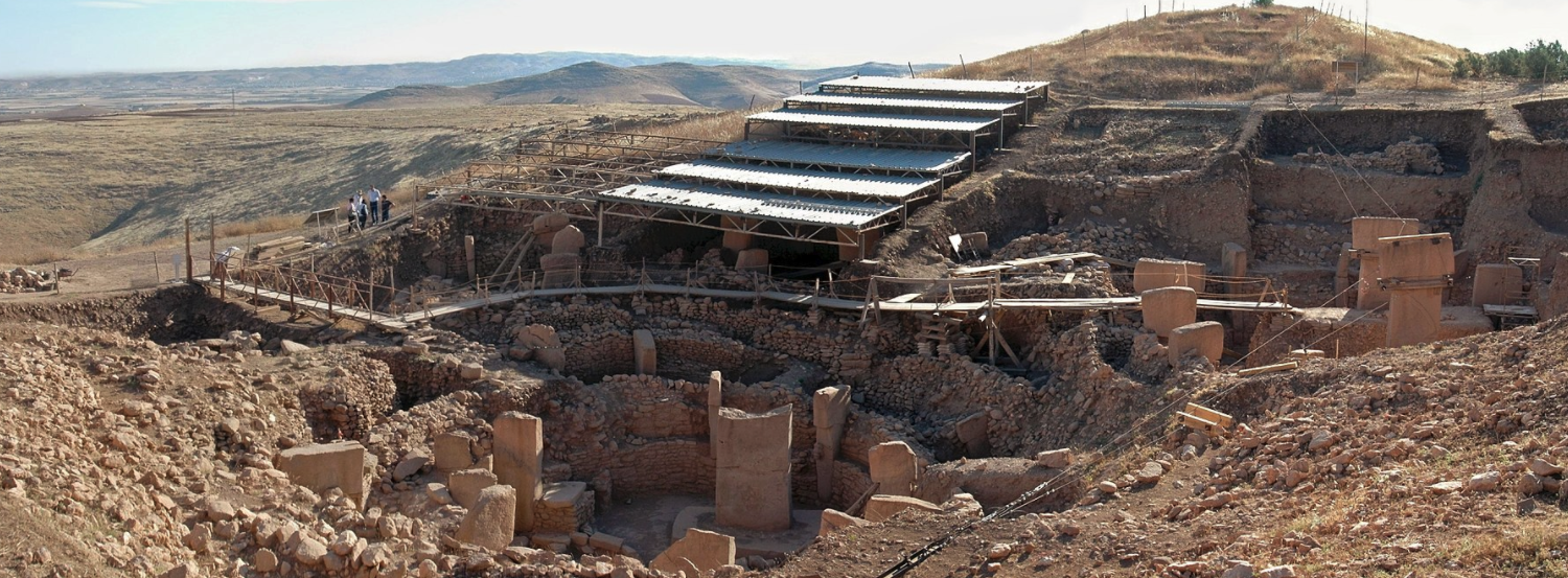 Panoramic view of the southern excavation field,  Göbekli Tepe (Turkey).