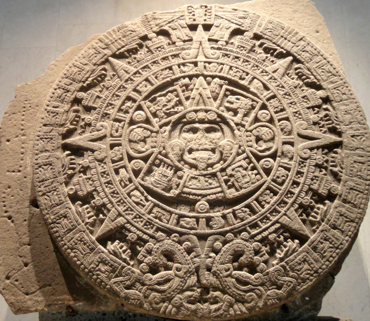 The Aztec Calendar Stone, 3.6 meters (12 feet) in diameter.