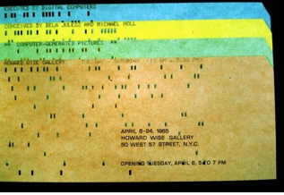Deck of punched cards serving as invitation to "Computer-Generated Pictures" exhibition (New York, 1965).