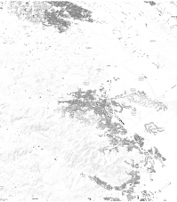 The map of Novato, California where I lived in 2020 from the 2018 New York Times "Map of Every Building in America."