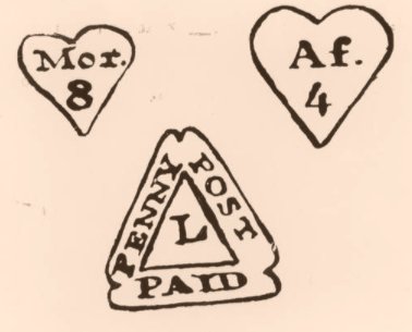 "Lime St. postmark and heart-shaped Time stamps"