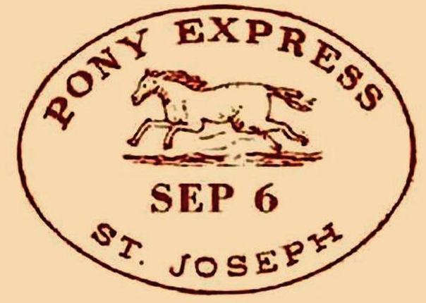 Pony Express postmark westbound, 1860.