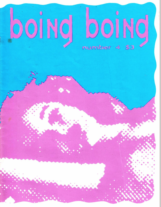 Cover of boing boing magazine number 4, 1988.