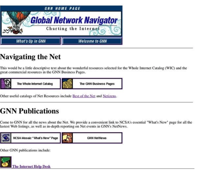 Screenshot of the Global Network Navigator from the Computer History Museum website.