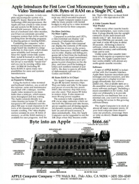 Introductory Apple 1 Computer advertisement published in the October 1976 issue of Interface Age magazine