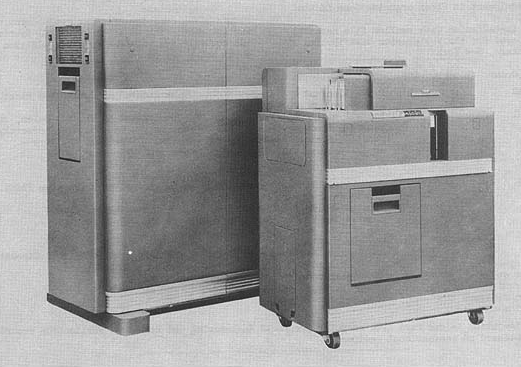 The IBM 604 Electronic Calculating Punch with the separate Type 521 Card Reader/Punch, 1948. 